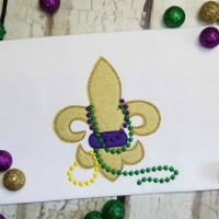 Mardi Gras Fleur de Lis Machine Applique Design Triple Stitch